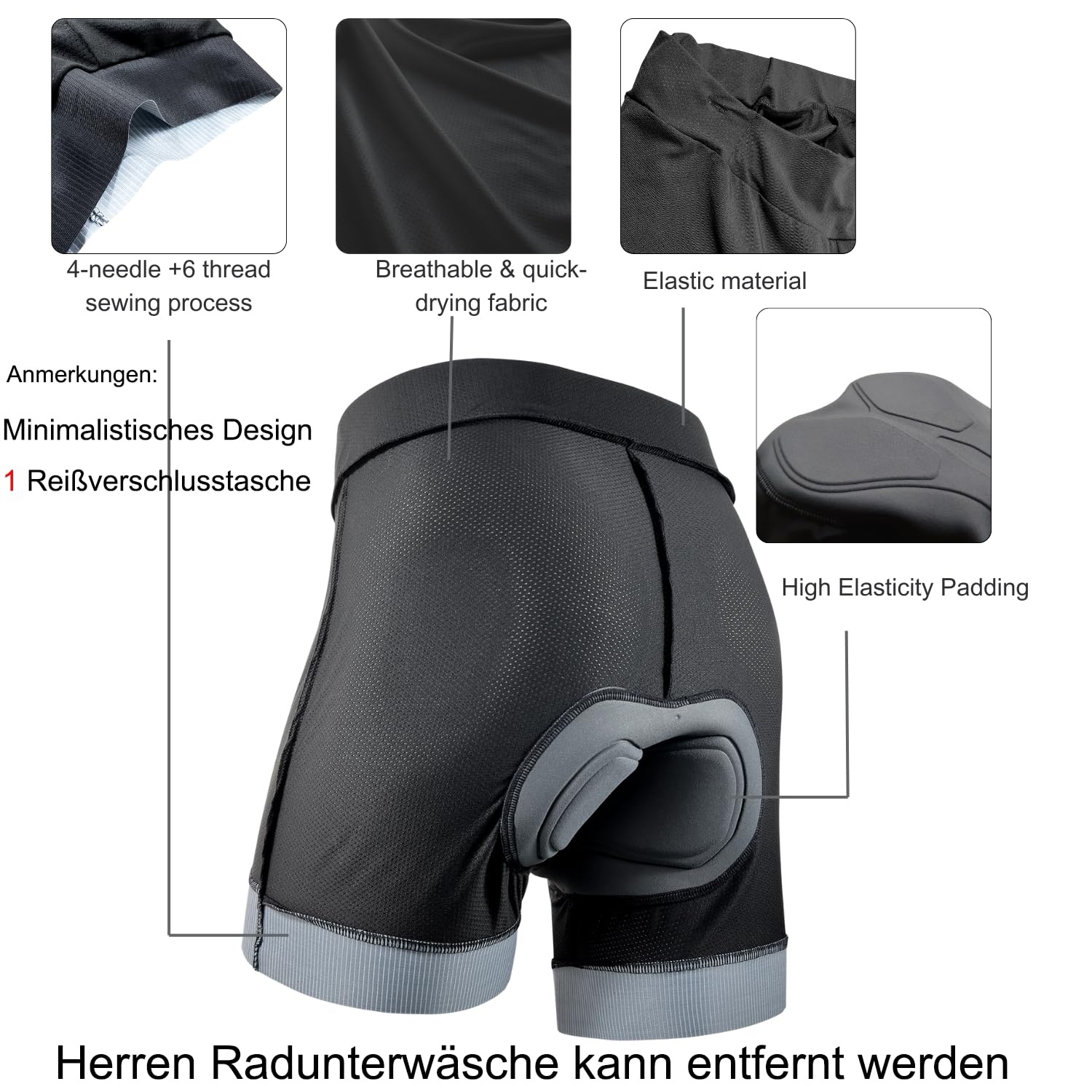 Wulibike Shorts de Vélo de Montagne 2 en 1 avec Rembourrage pour Hommes