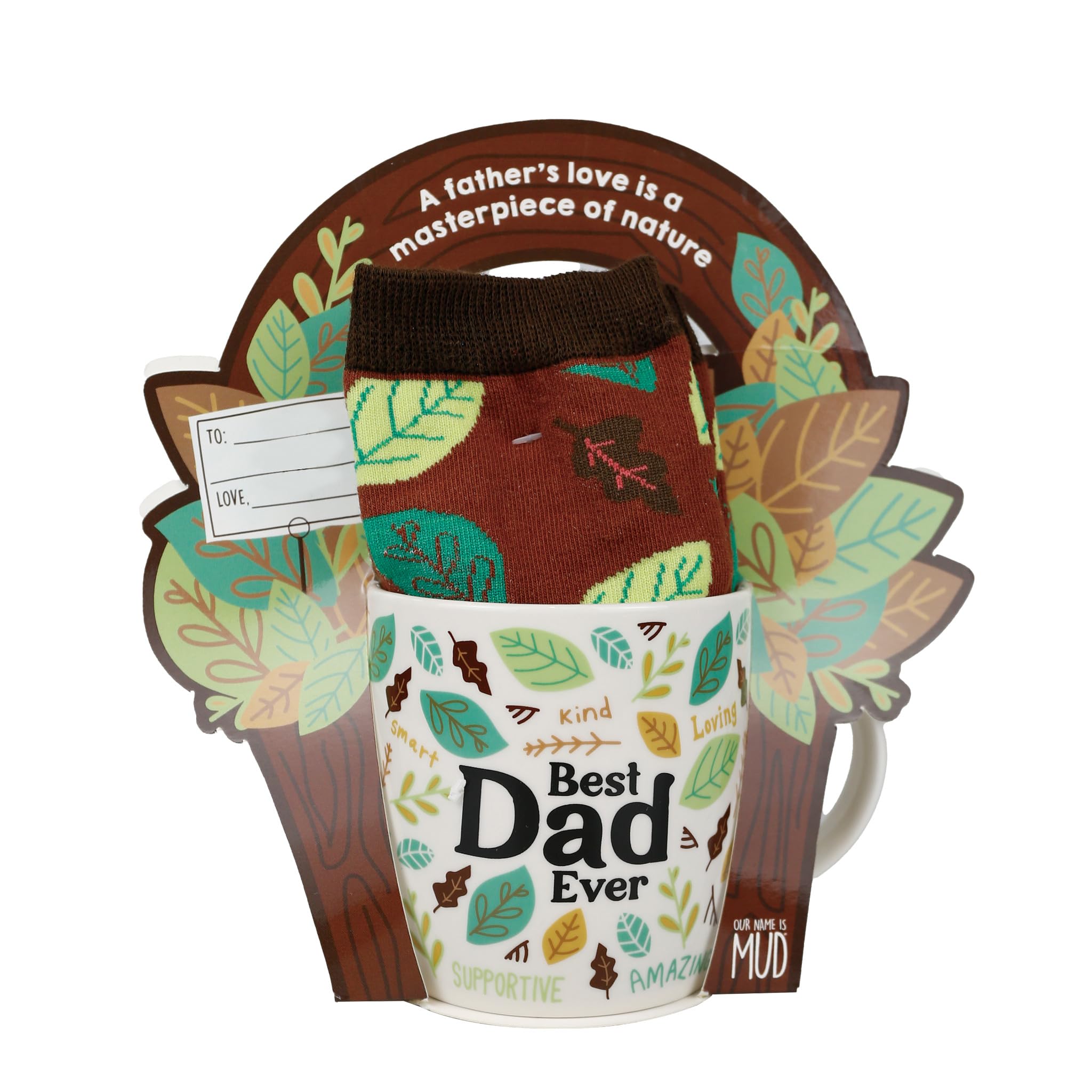 Tasse Best Dad Ever et chaussettes Enesco 355 ml multicolore