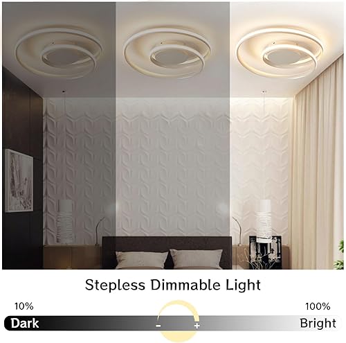 Miniatura 4 de IEANL Lámpara de techo inteligente LED con Alexa Google Assistant y control remoto, lámpara regulable de acrílico en espiral redonda para