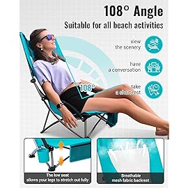 KingCamp Low Beach Chairs 2 Pack, Folding Portable Chair for Adults lightweight Extra Wide Ergonomic High Back Seat 300lbs Heavy Duty Oversized Gear with Carry Bag for Outdoor Lawn Camping Picnic