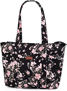 Sinpooo Oversize Large Beach Bag womens Canvas Tote Handbag Lightweight 22 inch Women Hand Bags Purses for Women Beach Travel Pool Yoga Nurseï¼ˆBlack Flowerï¼‰