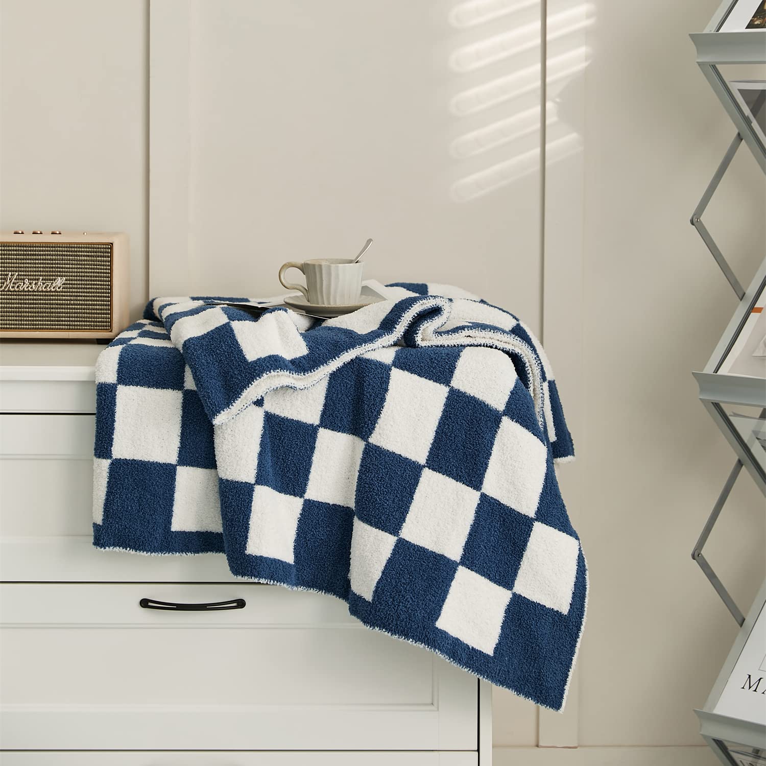 Amazon.com: YIRUIO Throw Blankets Checkerboard Grid Chessboard Gingham  Warmer Comfort Reversible Shaggy Cozy Decor for Home Bed Couch (bluey,  51''x63'') : Home u0026 Kitchen