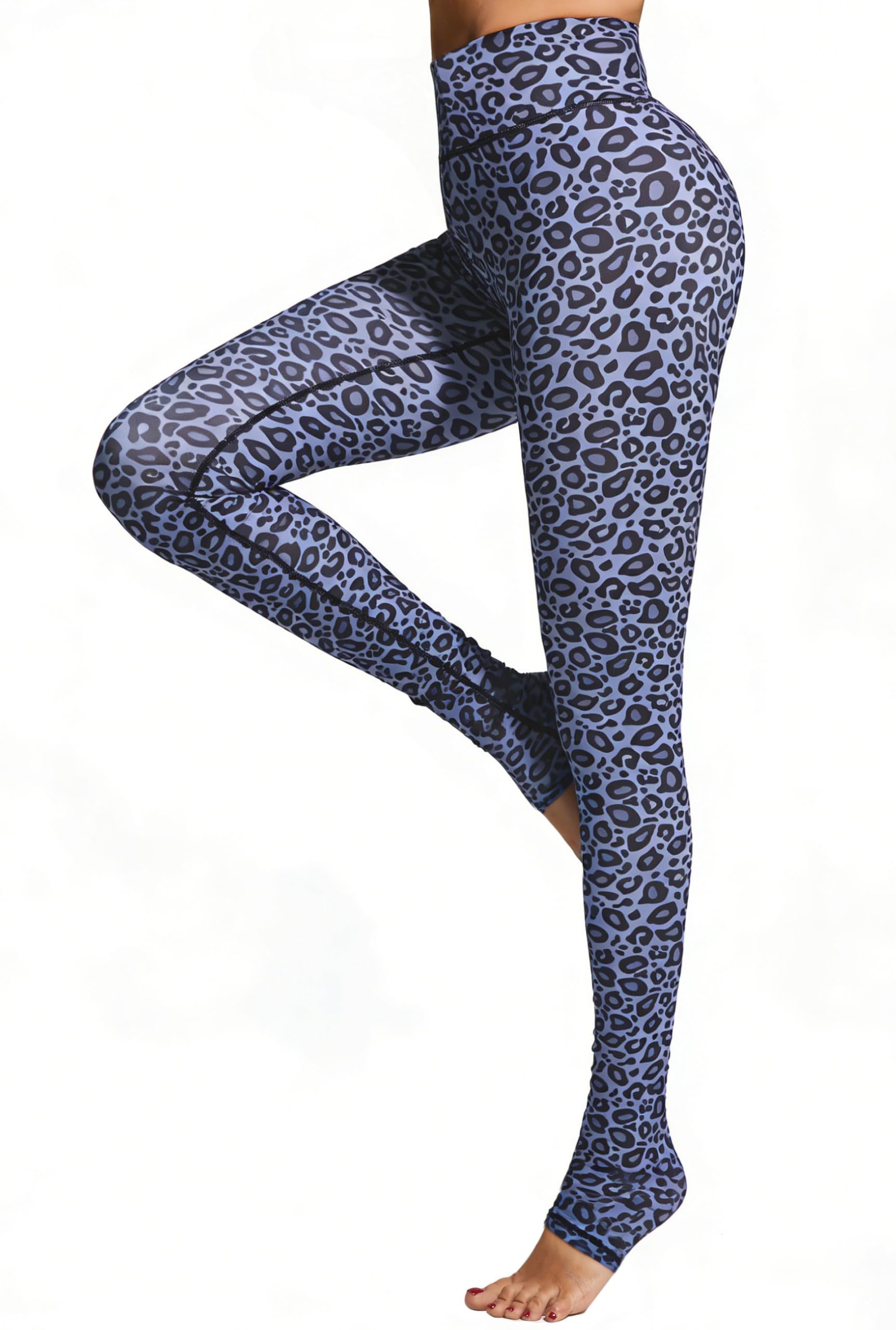 FLYILY Damen High Waist Gym Sport Leggings Tummy Control Erweiterte Version Yoga Hosen Running Workout Stretch Trainingshose Laufhose mit Aufdruck