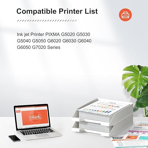 Miniatura 2 de v4ink Botella de tinta de repuesto compatible GI20 para botella de tinta de repuesto Canon GI-20 para usar con impresora de inyección de tinta PIXMA