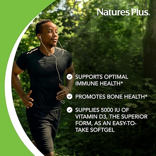 Miniatura 4 de NaturesPlus Vitamina D3 5000 UI - 60 cápsulas blandas - Fuerza ósea y apoyo inmunológico - 60 porciones