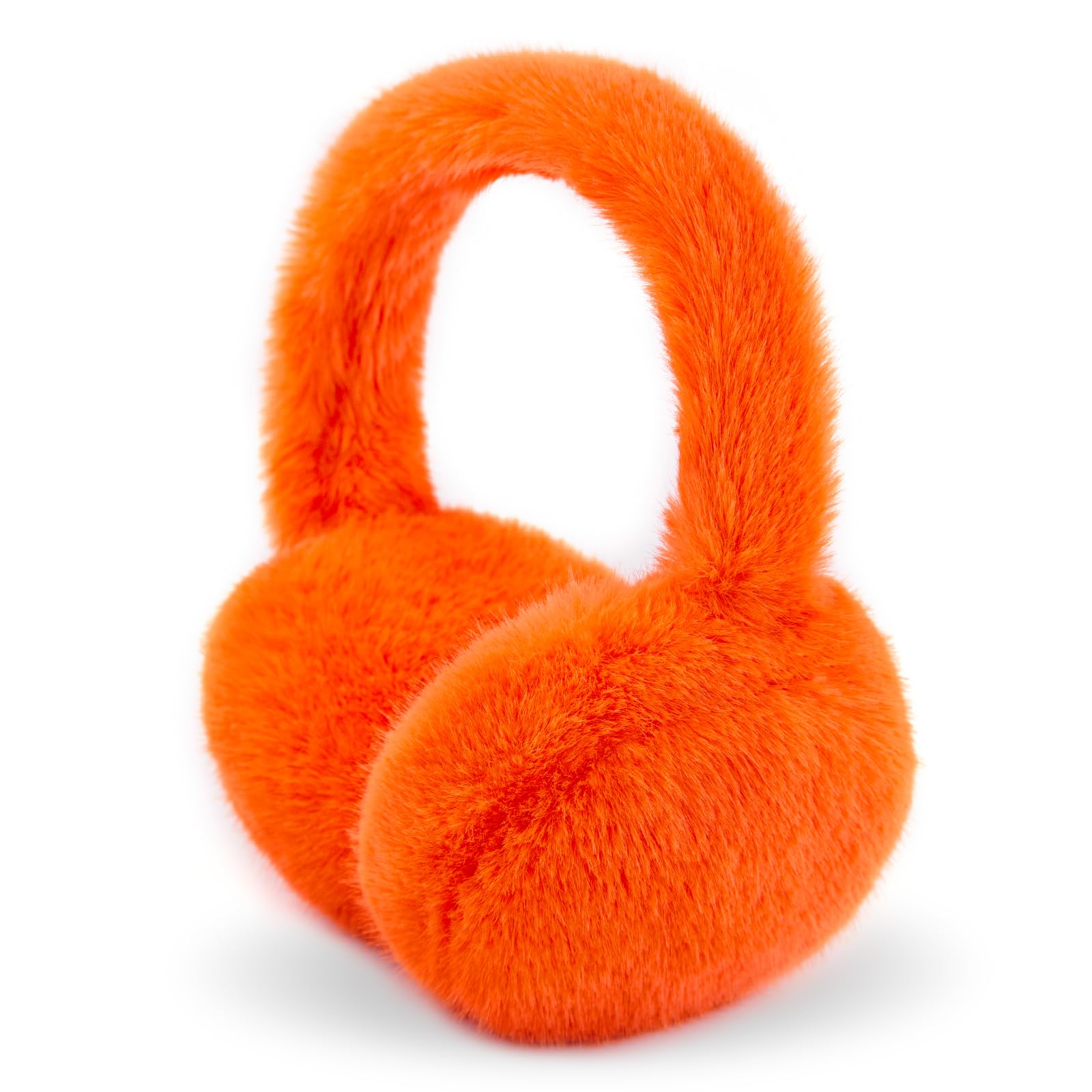 Winter Ear Muffs for Women Girls Faux Fur Cute White Earmuffs Fluffy Ear Warmers Foldable Ear Covers Outdoor