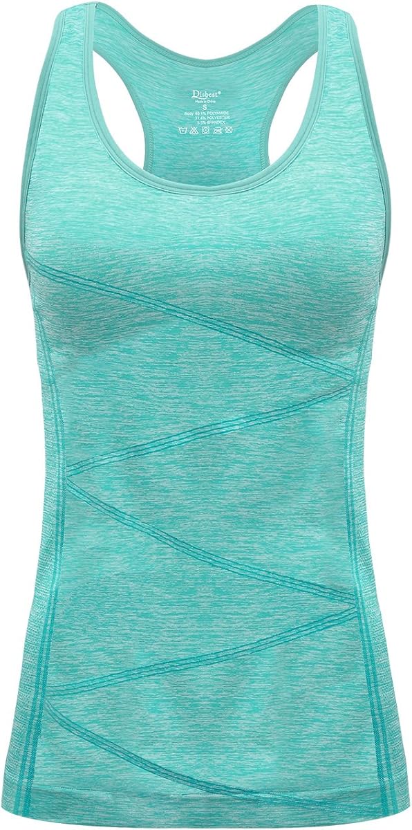 Yoga Tank Top, Women's Performance Stretchy Quick Dry Sports Workout Running Top Vest with Removable Pads