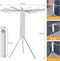 Vista 3 de Estante de secado de ropa,Tendedero de ropa,Estante de secado de lavandería,Pie de piso,16 postes de aluminio,Plegable,Plegable,Estante