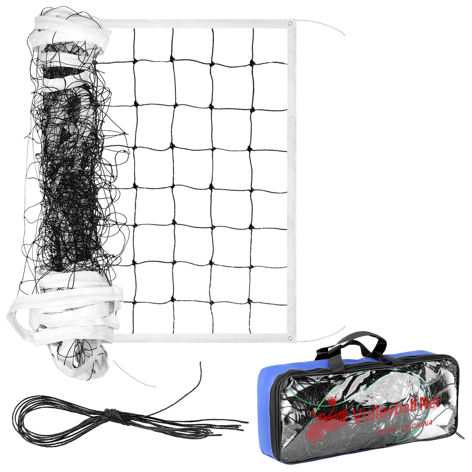 Rete Da Pallavolo Portatile 9,5x1m - Per Beach Volley, Piscina E Giardino - Foto 5