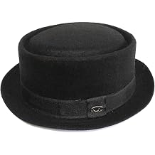 Porkpie Fedora Men's Vintage Style Wool Blend S/M, F1678BLACK