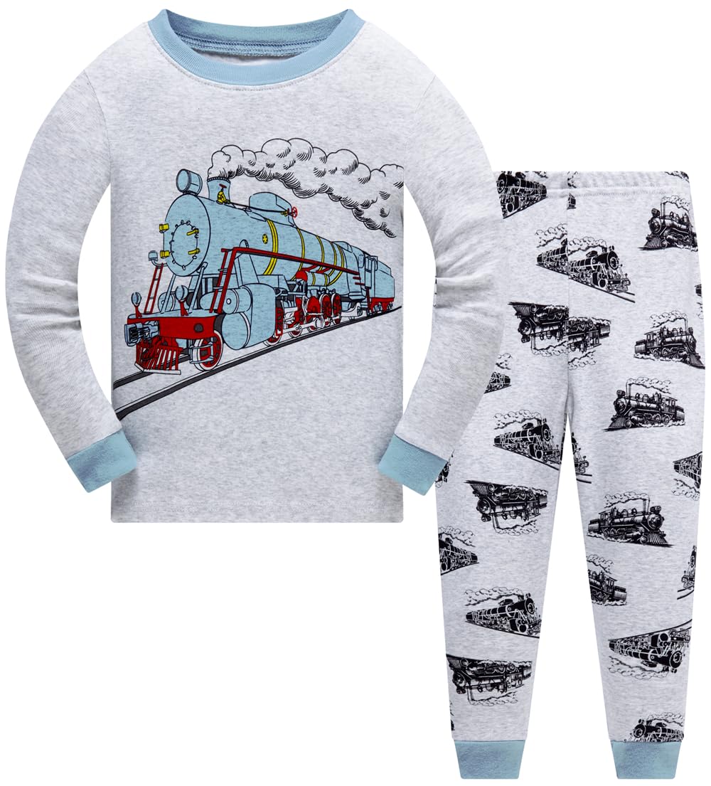 Boys Pajamas 100% Cotton Toddler Clothes Set Planet Dinosaur Long Sleeve Sleepwear 2 Piece Kids Pjs Size 3-10 Years