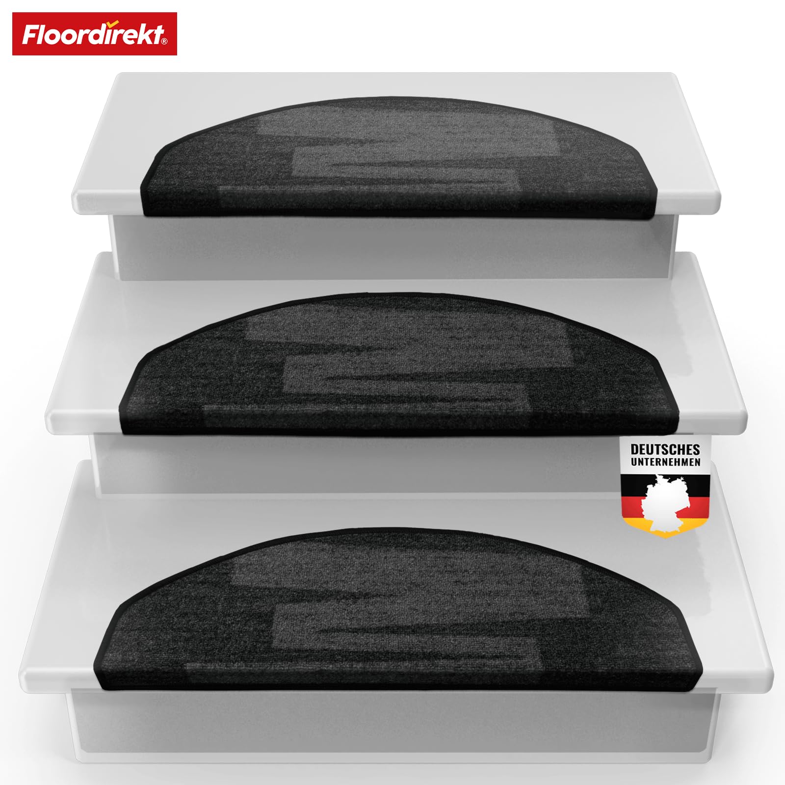 Tapis D'Escalier Autocollant Motif Pinceau - Marron - Fabriqué En Allemagne - 3 Largeurs Et 18 Longueurs - Antidérapant