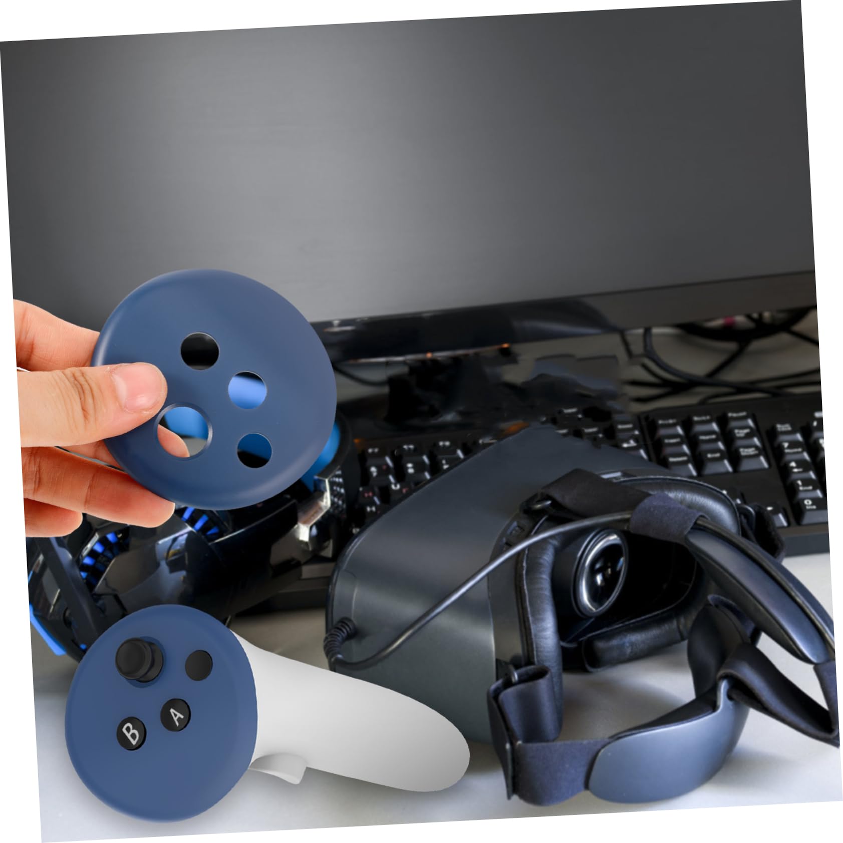 jojofuny 4juegos Funda De Reemplazo para Controlador VR Compatible con Protector Superior para Controlador De Accesorio Práctico y Resistente