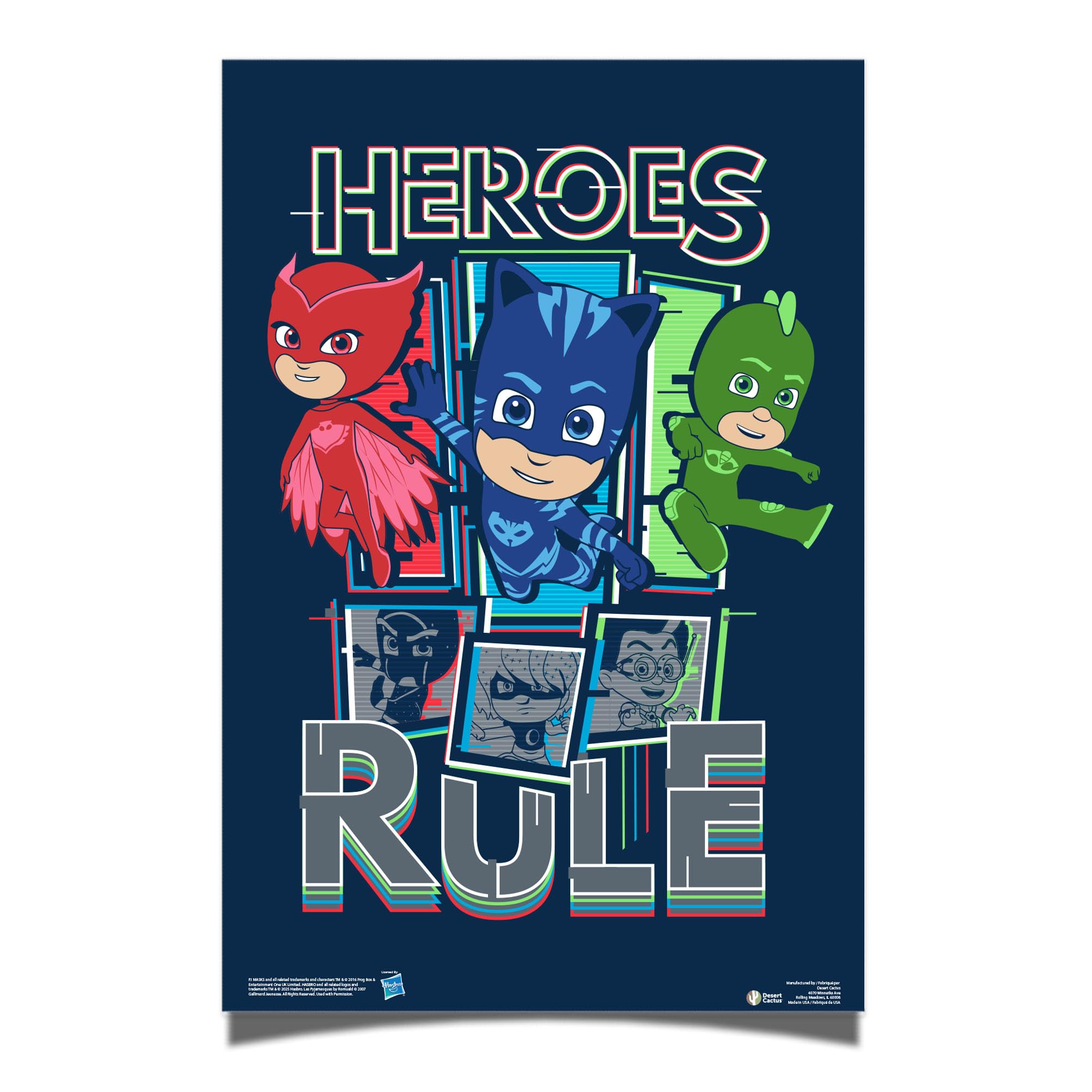 Desert Cactus PJ Masks Poster 11 x 17 Inch Room Office Décor Decoration Official Fan Gear (11x17 inch, Design 3)