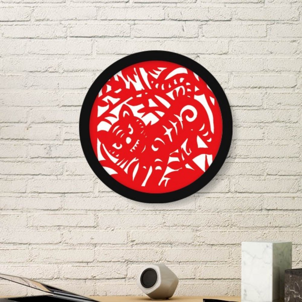Cadre tigre du zodiaque pour cadeau original et decoration artistique ronde