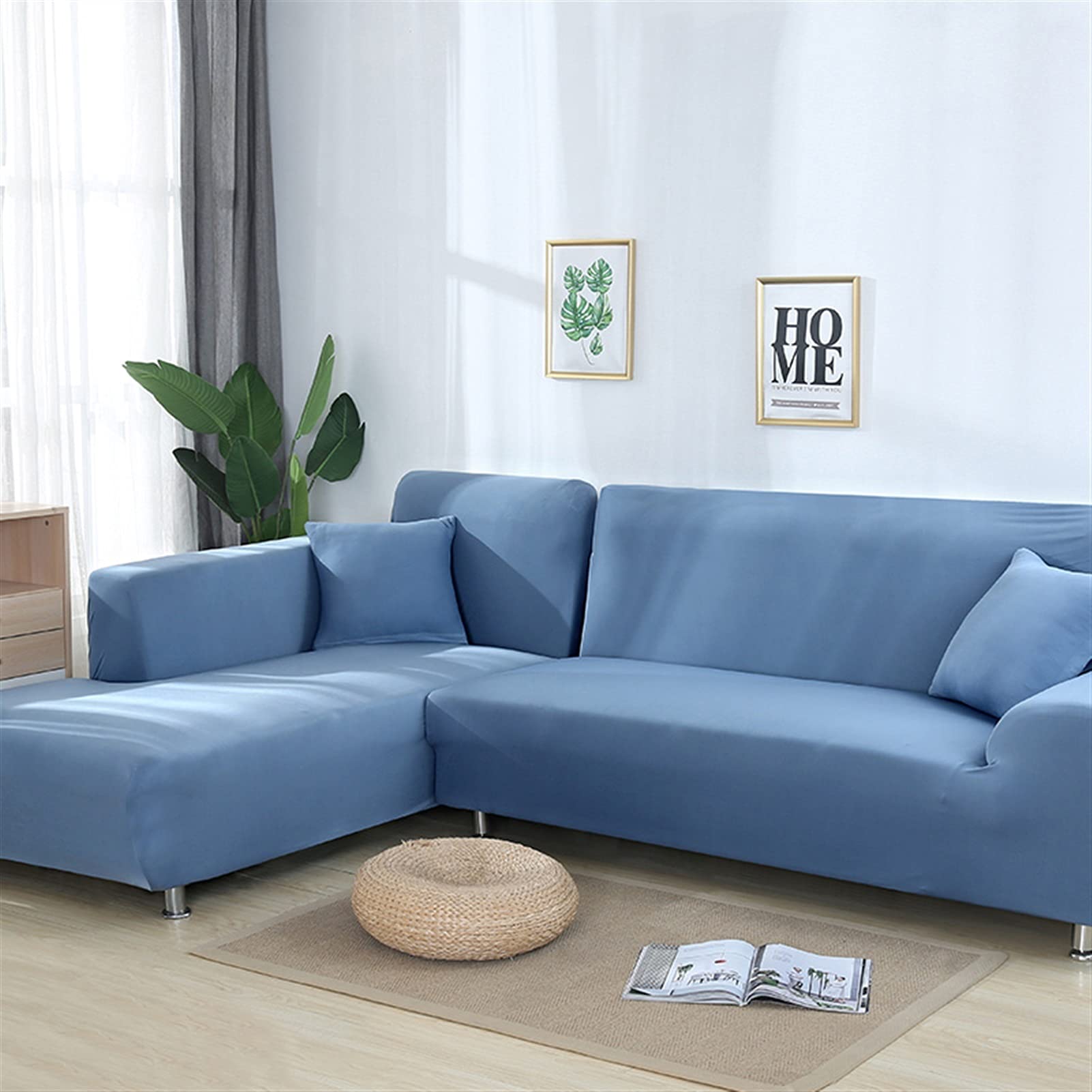 Housse de canapé salon bleu saphir pour rénover le coin sofa
