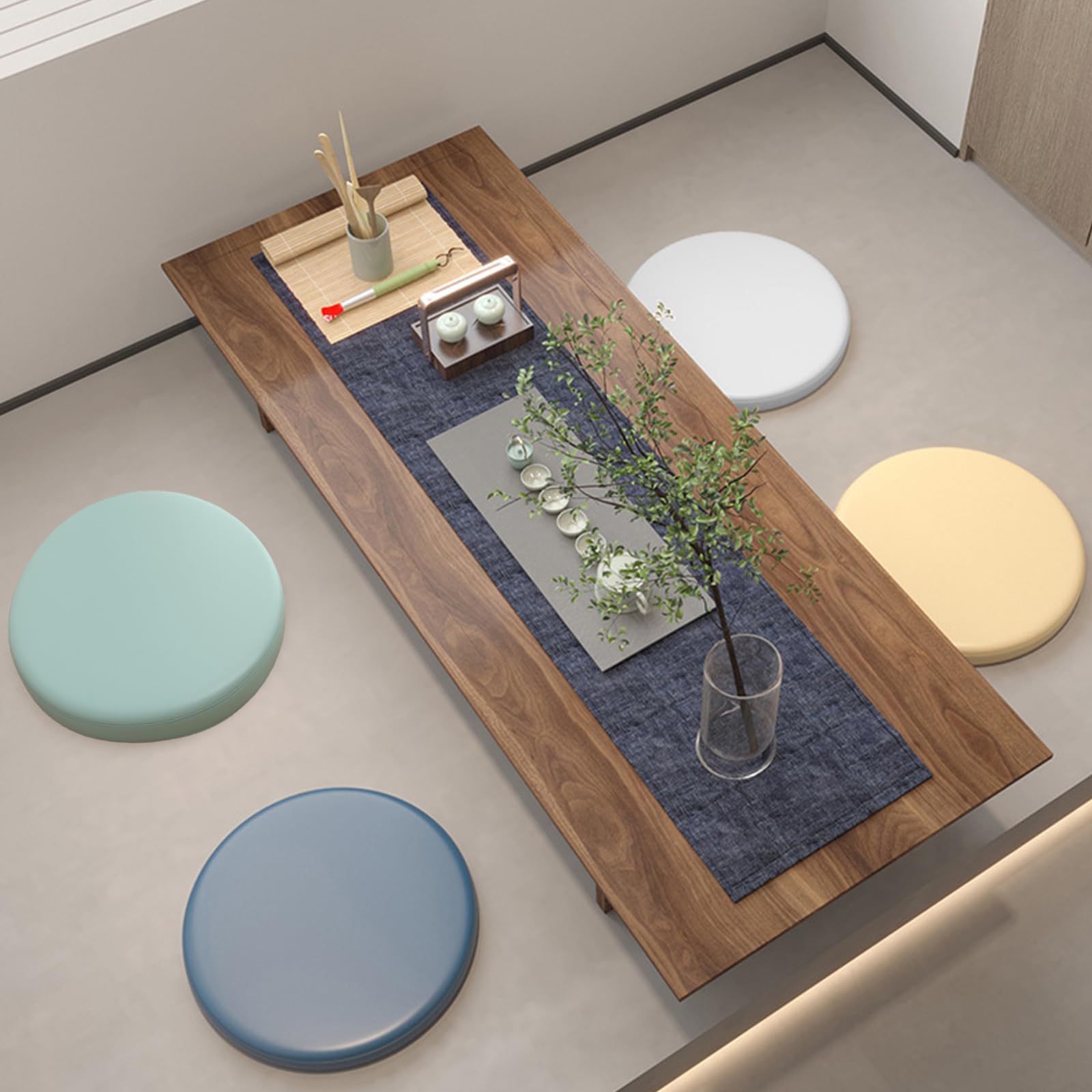 Confezione da 4 cuscini rotondi antiscivolo in memory foam, per sala da pranzo, 40 cm, per un maggiore supporto e seduta