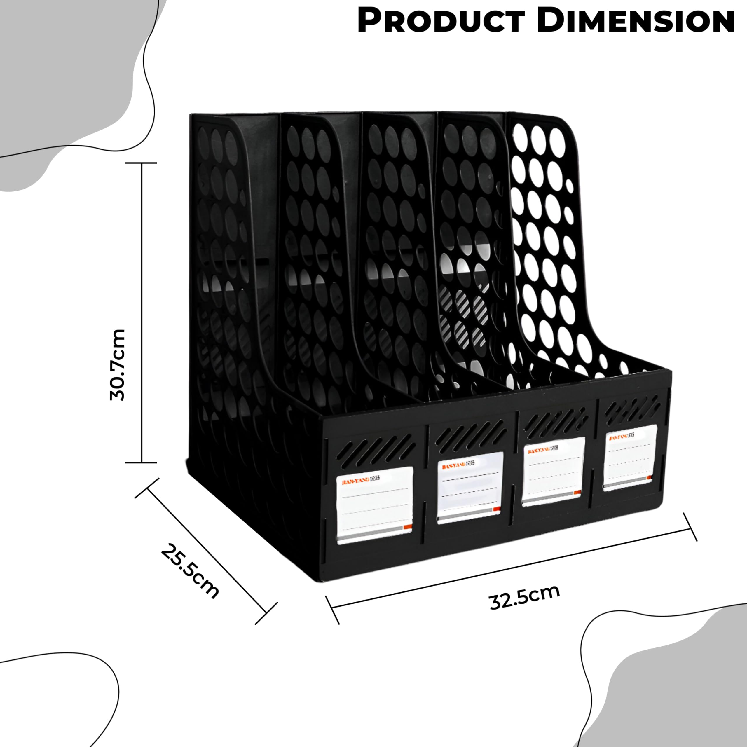 DaKos MFP1240 - Porta documenti a 4 scomparti, organizer da scrivania, organizer per lettere, riviste, organizer per libri, in plastica