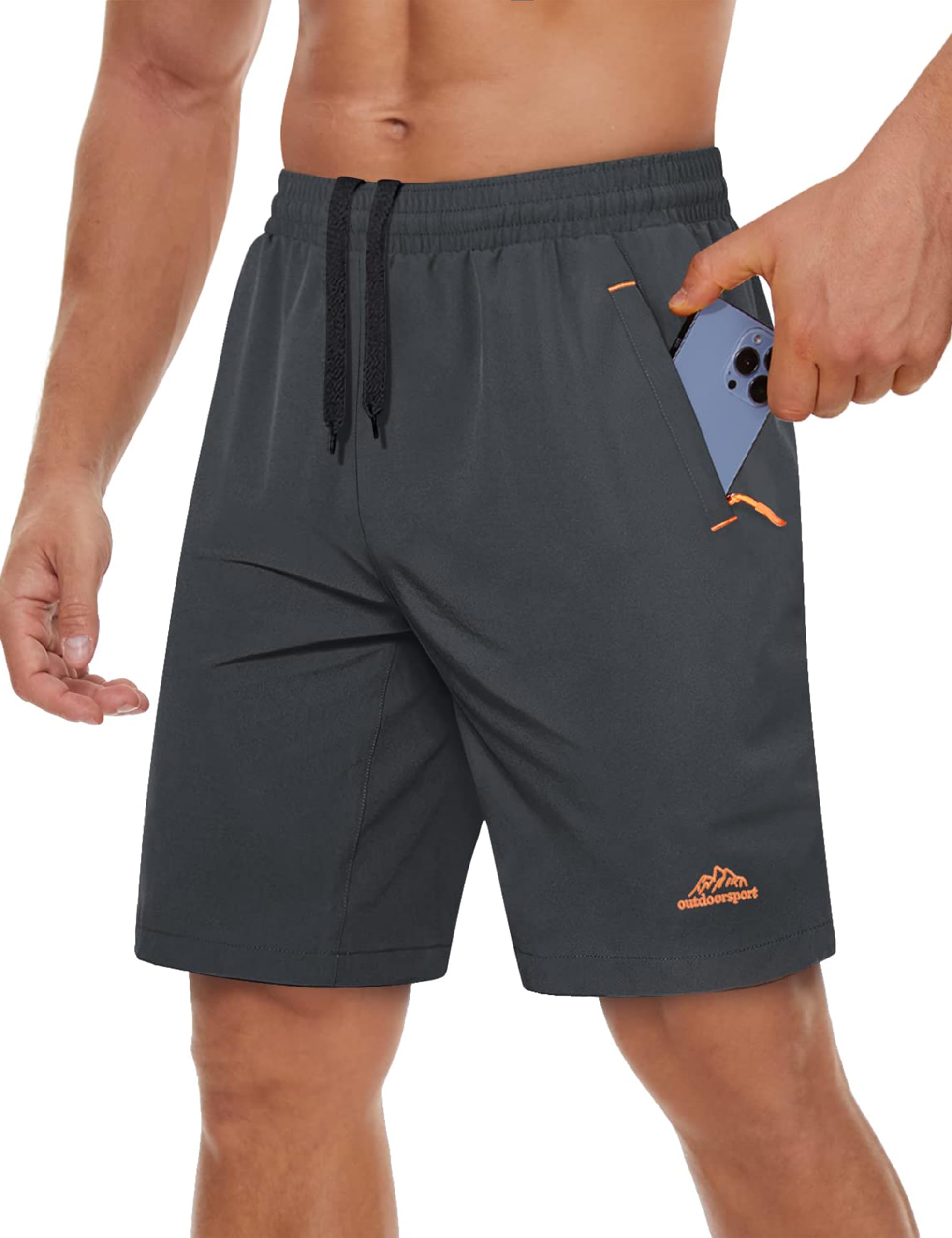 TACVASEN Men's Quick-Drying Training Shorts, Running Shorts, Breathable Sports Shorts with Zip Pockets — view 13