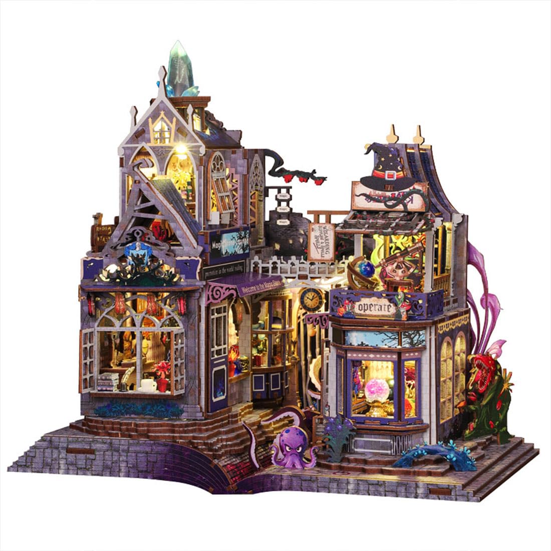 300+ pezzi DIY Magic Castle Modellino casetta puzzle in legno 3D | Regalo per Natale, Halloween, compleanno, decorazione fatta a mano per gli amanti del fai da te, decorazione creativa