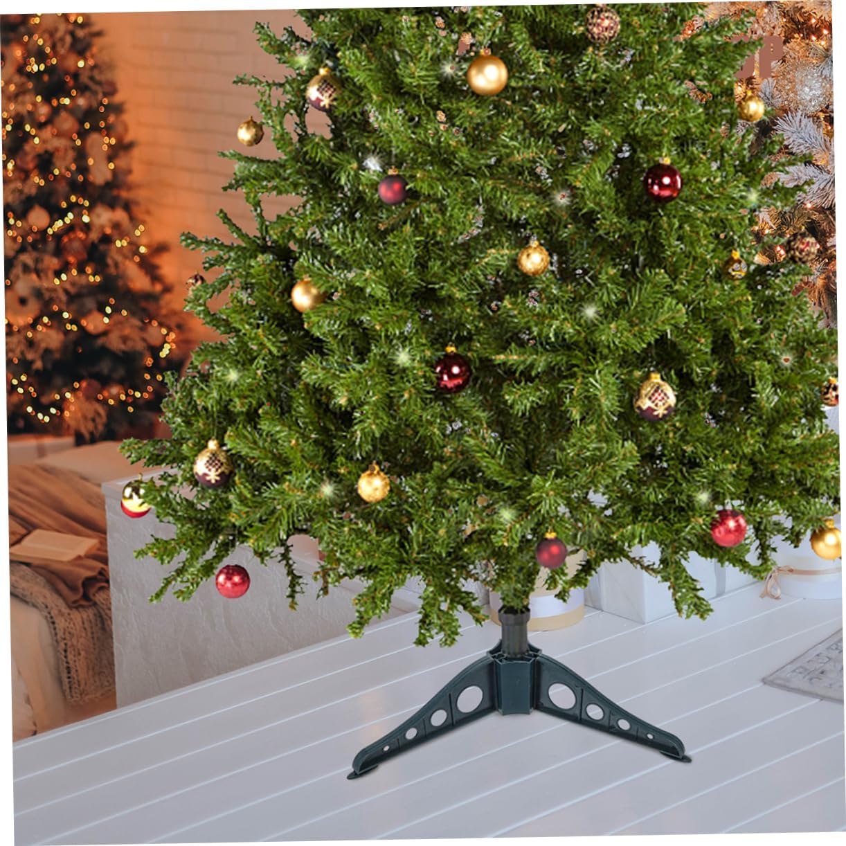 Garneck 4pcs Christmas Tree Stand Bracket Xmas Tree Base Support Holder Stylish Design Material for Holiday Decor and Easy Storage