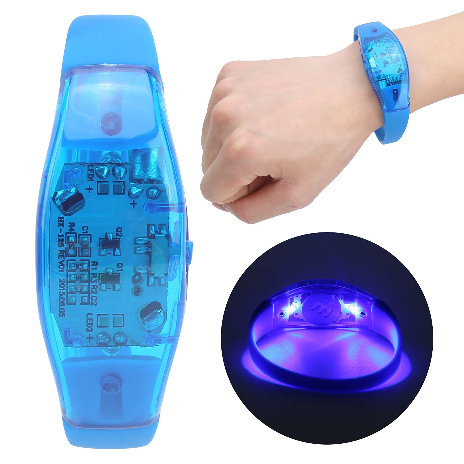 Evonecy Braccialetto LED Sound Control, Braccialetto LED Night Running Party Light Up Wristband per Stage Bar Party, Concerti Musicali e Altri Sport notturni all'aperto(Green