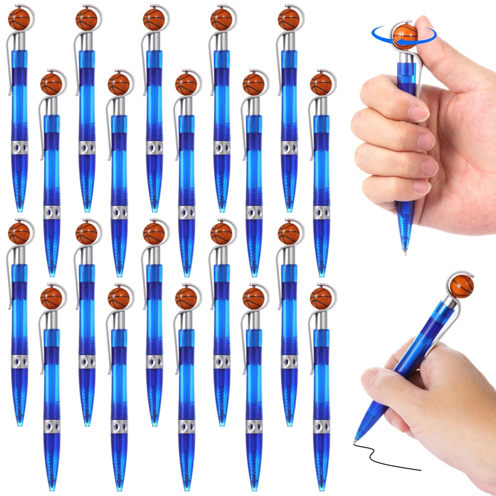 50 Stück Kugelschreiber Basketball, Schreiben, Neuheit Sport Tinte Schwarz, Gastgeschenke Party, Schreibwaren Spaß, Büro für Schule