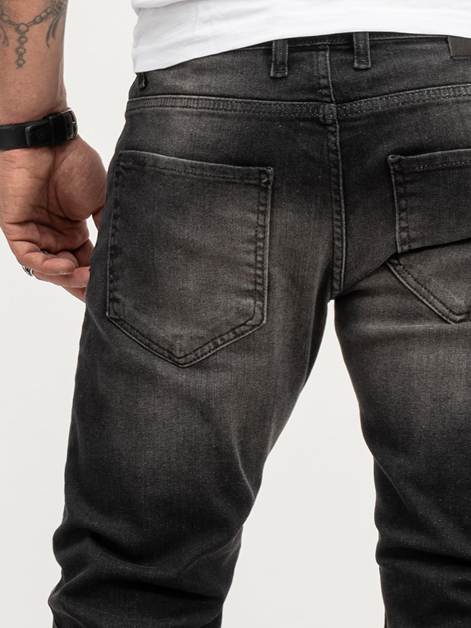 Lorenzo Loren Jeans Herren Hose Regular Fit Used-Look Denim M17 | Herrenjeans mit geradem Bein, lange Jeanshose für Alltag und Freizeit
