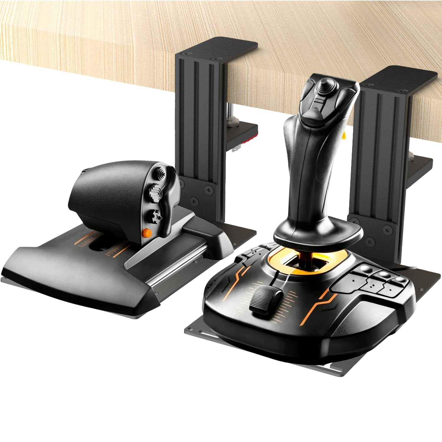 Support de Bureau Universel Hotas Compatible avec Thrustmaster T.16000M FCS, TCA Officer Pack Airbus/Quadrant Boeing Edition, Sol-R2/R4, WINWING URSA Minor, Logitech X52/X56 et Ainsi de Suite