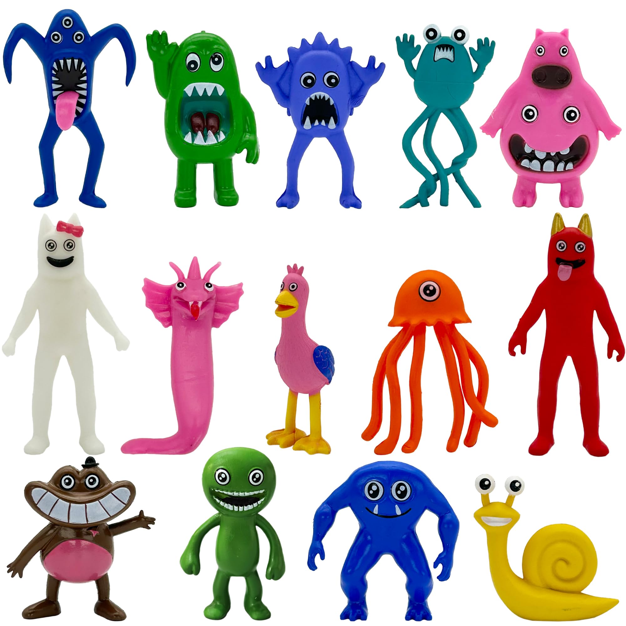 Gensly 14 Pcs Grinning Monster Figurines Horror Game Character Collectible Figures for Fans Funny Creature Ornaments Desk Decorations
