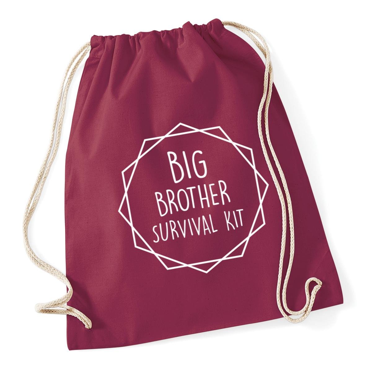 Hippowarehouse Big brother Survival Kit kit Drawstring Cotton School Gym Bag 37cm x 46cm, 12 litres