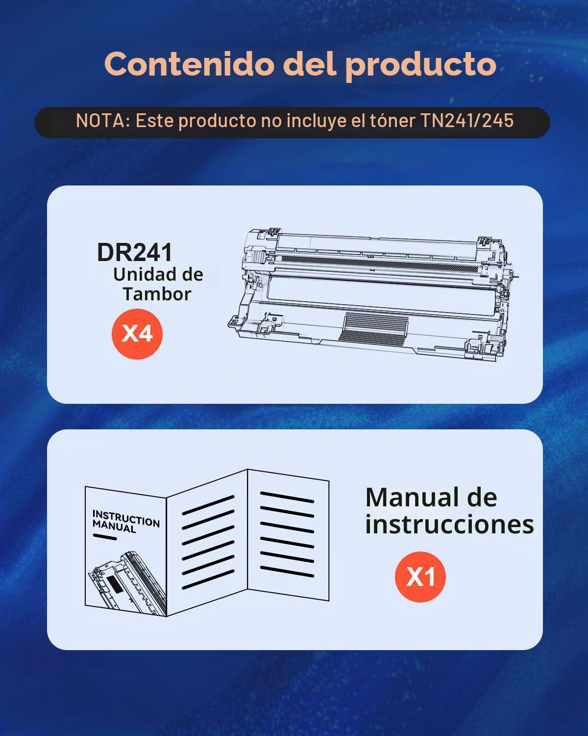 Skydo DR241CL Tambor compatible para Brother DR241 DR241 CL Unidad de batería compatible con Brother DCP-9015CDW DCP-9017CDW HL-3140CW HL-3142CW MFC-9130CW MFC-9140CDN