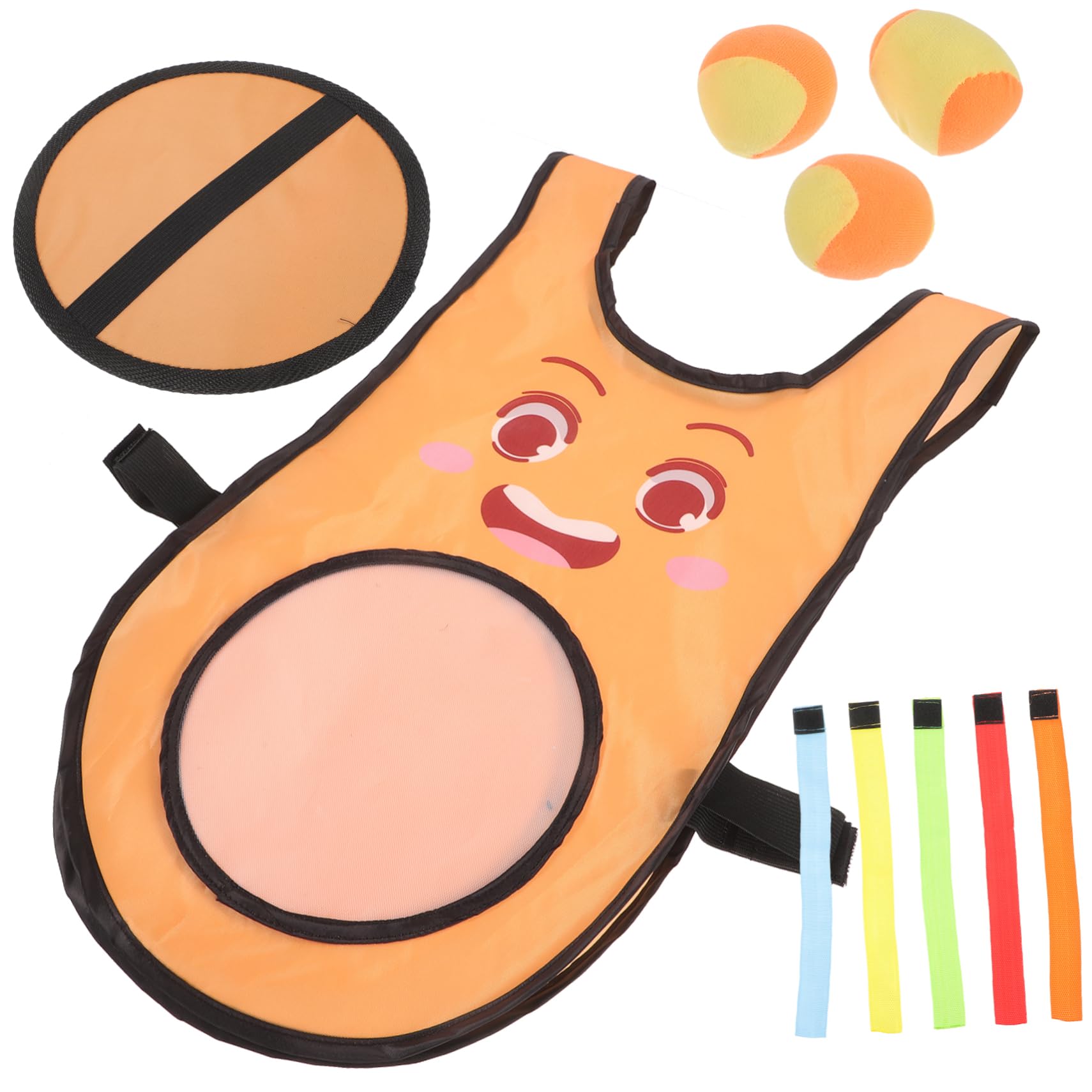 SUPVOX Oggetti di Scena per Giochi schivata con Palla Adesiva per Gilet con Palla appiccicosa Sportiva per l'asilo (Set di Gilet di Espressione-Piccolo Arancione) 10 Pezzi