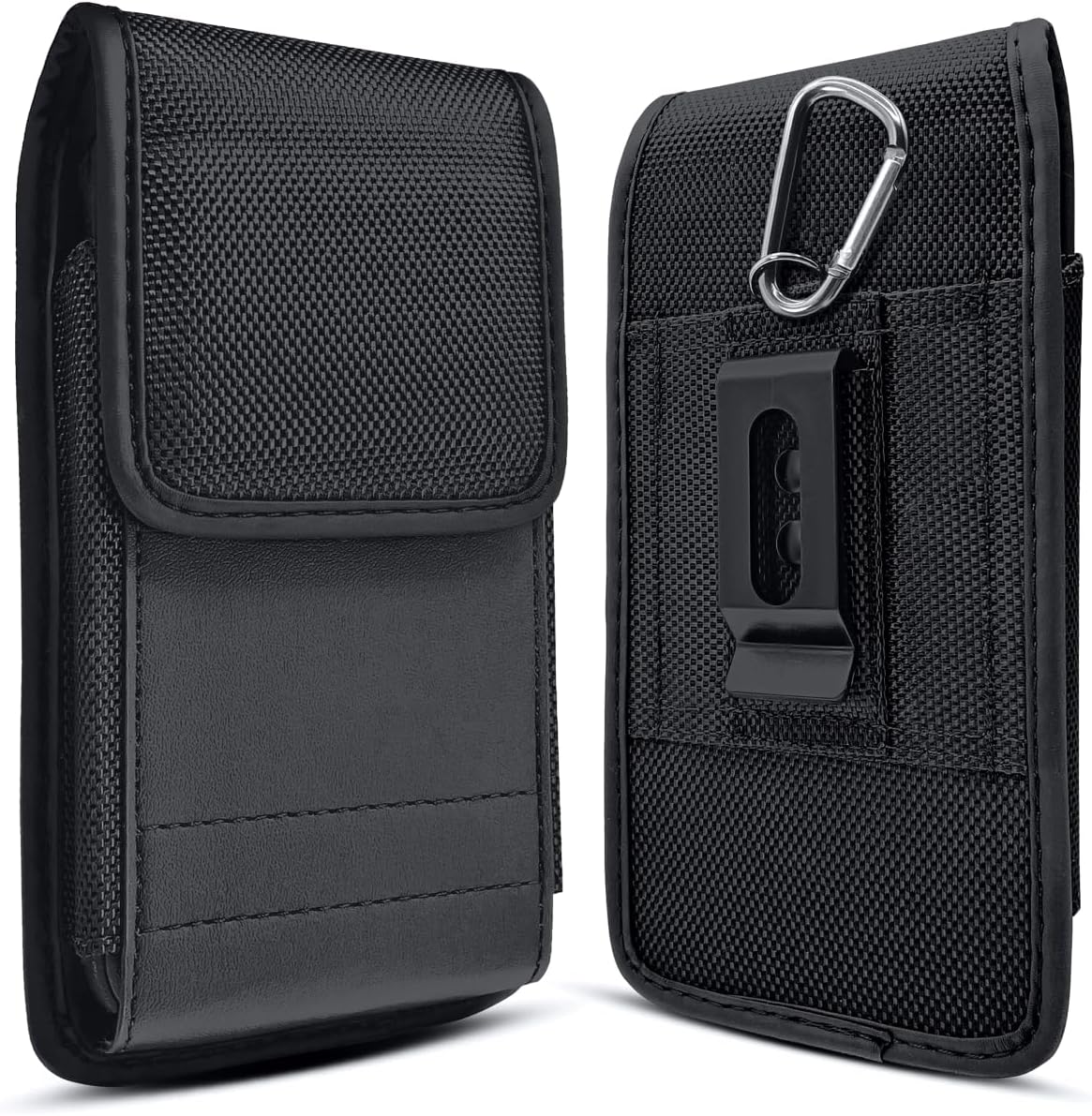 Cell Phone Holster for Galaxy S24+ Plus, S23+, S22+ Plus, S21+, S20+, S10+, S9+, A53, A52, A51, A50, Belt Holder Case with Clip, Carabiner, ID Card Pouch Cover (Fits Phone with Otterbox Case)