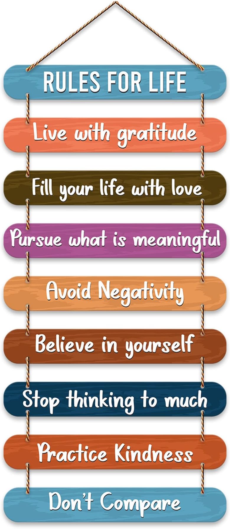 Artvibes Rules for Life Quotes Printed Mdf Wooden Wall Hanging | Living Room | Office | Home Decor Items | Gifts | Wall Art For Hall | Modern Wall Decorative Accessories for Home Decoration (WH_9310N)