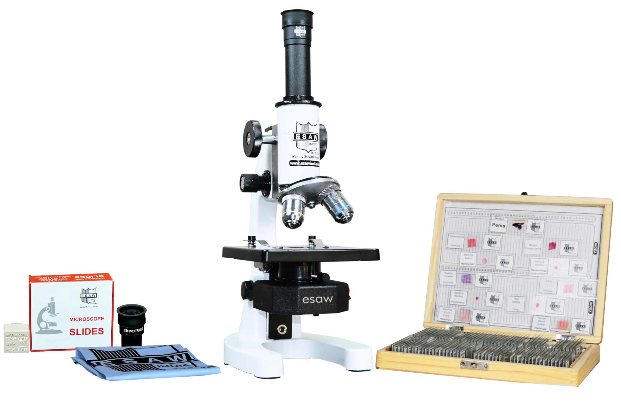 ESAW Student Compound Microscope Kit with 100 Prepared Education Slide, Magnification 100x to 1125x, Educational STEM Gift for Students, Schools & Hobbyists-picture-37
