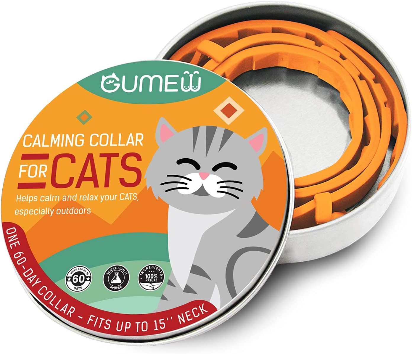 CHUWPI Cat Calming Collar 15 Inches Calming Collar for Cats 100