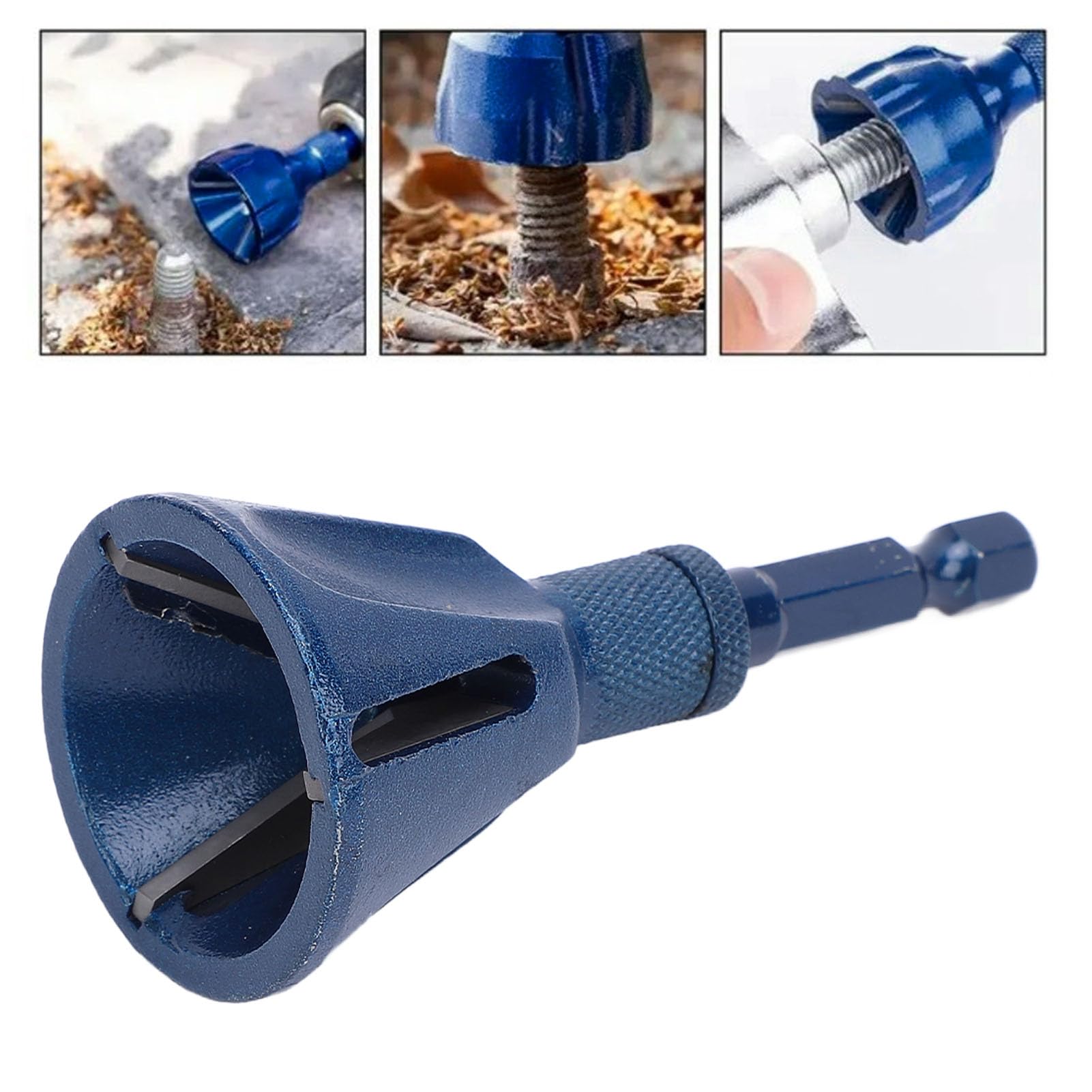 Outil D'Ébavurage Et Chanfrein Externe - Pour Vis, Tiges, Forets De 1/8" à 3/4" (3-20mm) - Tige Hexagonale, En Acier