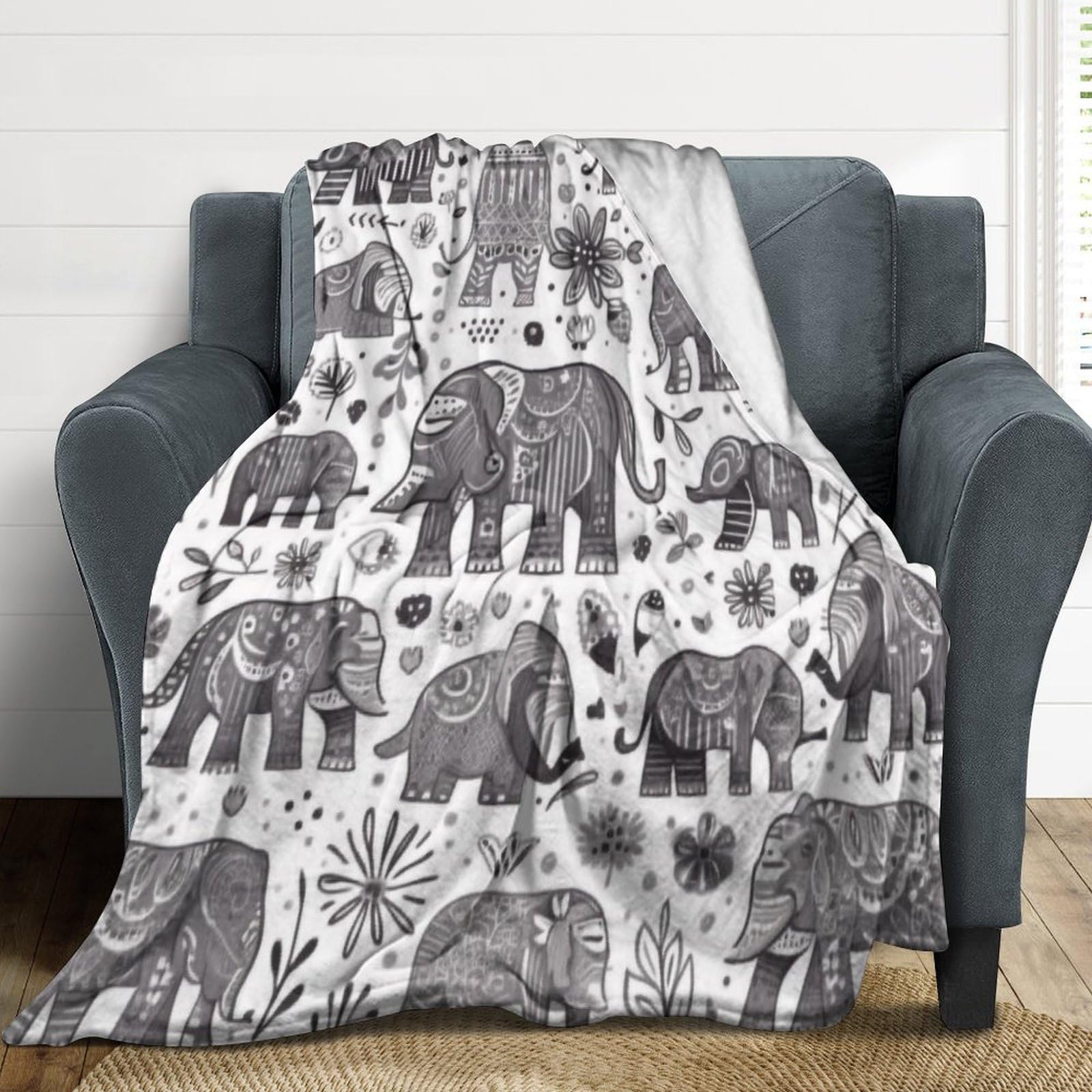 Couverture en polaire motif animalier de la forêt pour lit et salon