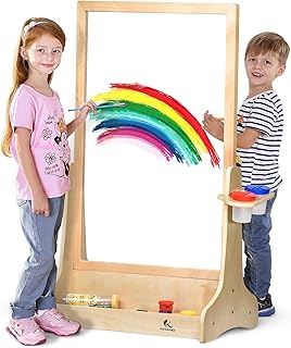 Double-Sided Plexiglass Painting Art Easel, Easy to Clean, Kids Drawing Board On Both Sides,