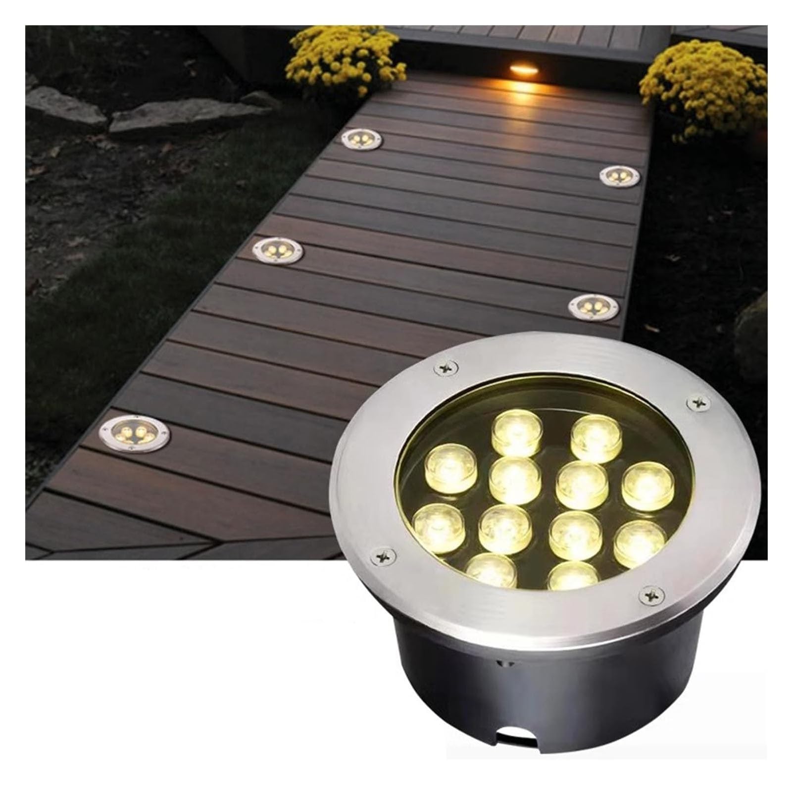 Spot LED extérieur encastré AC220V IP66 rond pour sol de jardin