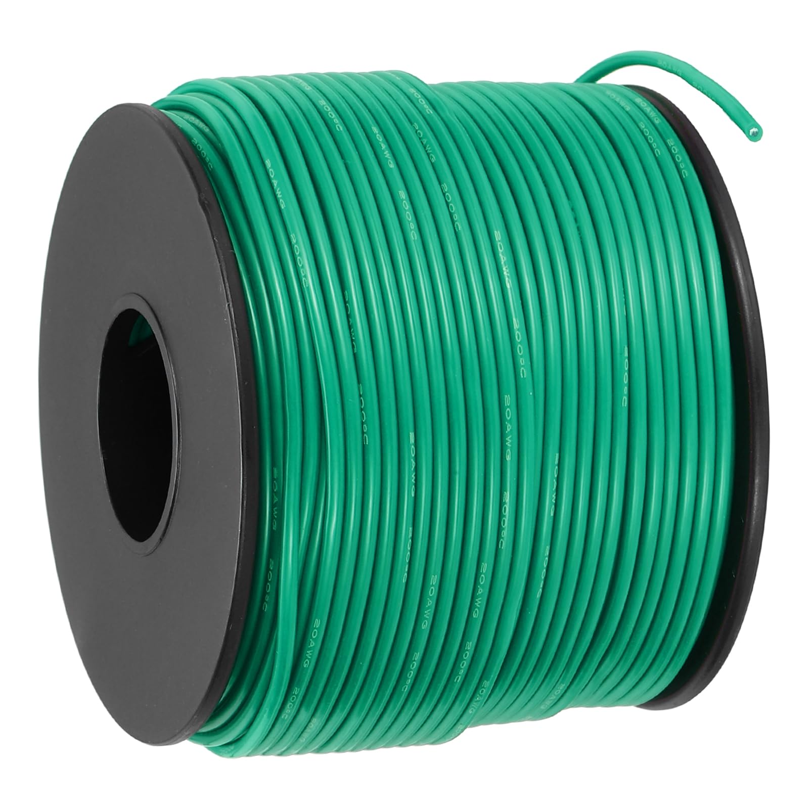sourcing map 20 AWG Flexible Silicone Wire 61m/200ft, 20 Gauge Tinned Copper Electrical Stranded Wire 200 Celsius/392 Fahrenheit High Temperature Hookup Spool for DIY Model Wiring, Green