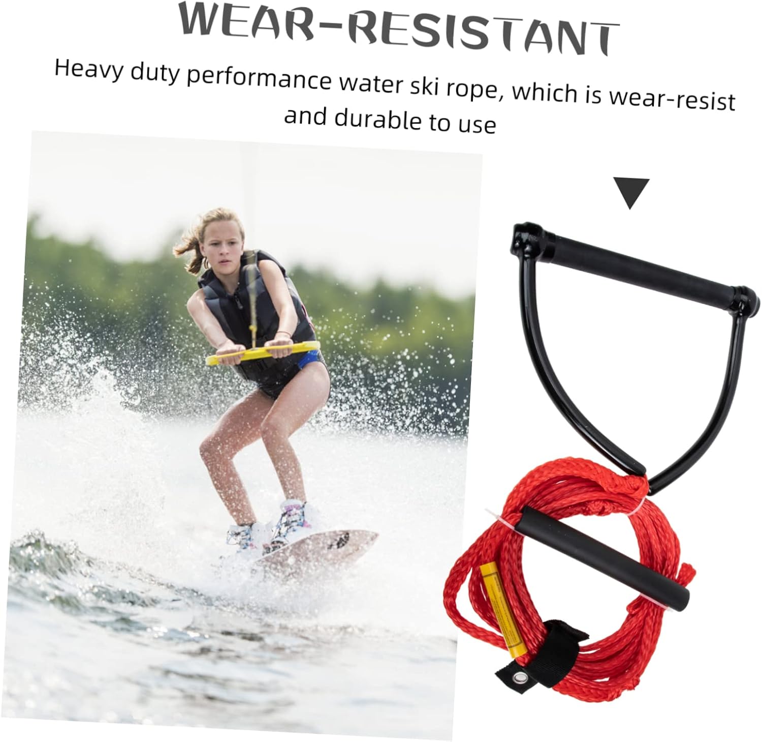 Durable Water Ski Rope with Comfortable Handle Kink Portable Wakeboard Strap for Skiing Wakeboarding Tubing and Watersports Lightweight and Compact for Outdoor Use