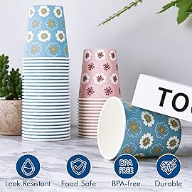 TV TOPVALUE 600 Pack 5oz Paper Cups, Bathroom Cups, Mini Mouthwash Cups, Colorful Disposable Cups, Hot Drinking Cup for Travel, Party and Event