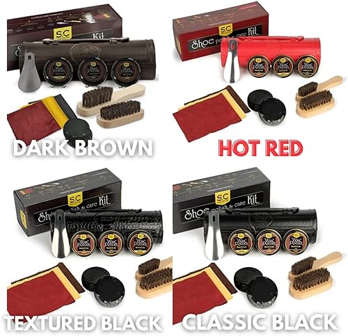 Miniatura 9 de Kit de pulido y cuidado de zapatos de 12 piezas, kit de abrillantador de zapatos de cuero para hombres y mujeres con pulido marrón, negro, neutro,