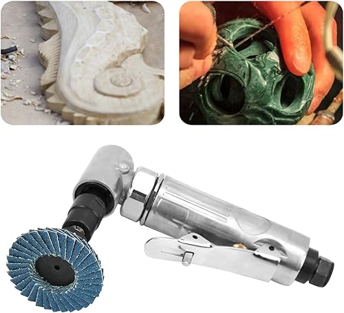 Miniatura 5 de Mini lijadora neumática de aire amoladora de ángulo recto 20000-25000rpm Kit de herramientas de pulido con discos de esmeril pulidor de coche para