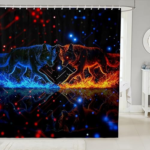 Miniatura 27 de Cortina de baño bohemia con diseño floral retro de 72 x 78 pulgadas, 70 pulgadas, diseño de flores hippie de los años 70, cortina de ducha bohemia