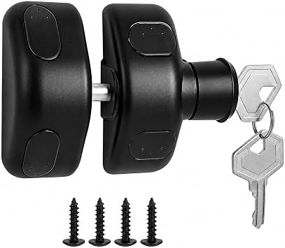 Magnetic Gate Latch, Lockable Side Pull for Wood Vinyl Metal Gates for Home, Yard & Garden FencesBlack