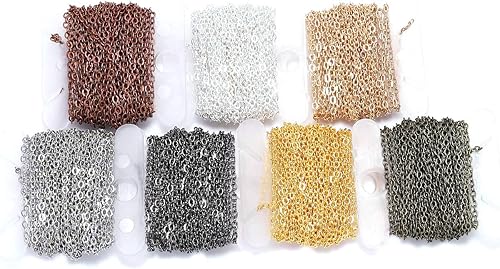 Miniatura 7 de Cadenas de eslabones de latón bañadas en oro de 1.52.02.50.138 in, cadenas de eslabones a granel para fabricación de joyas, materiales de bricolaje,