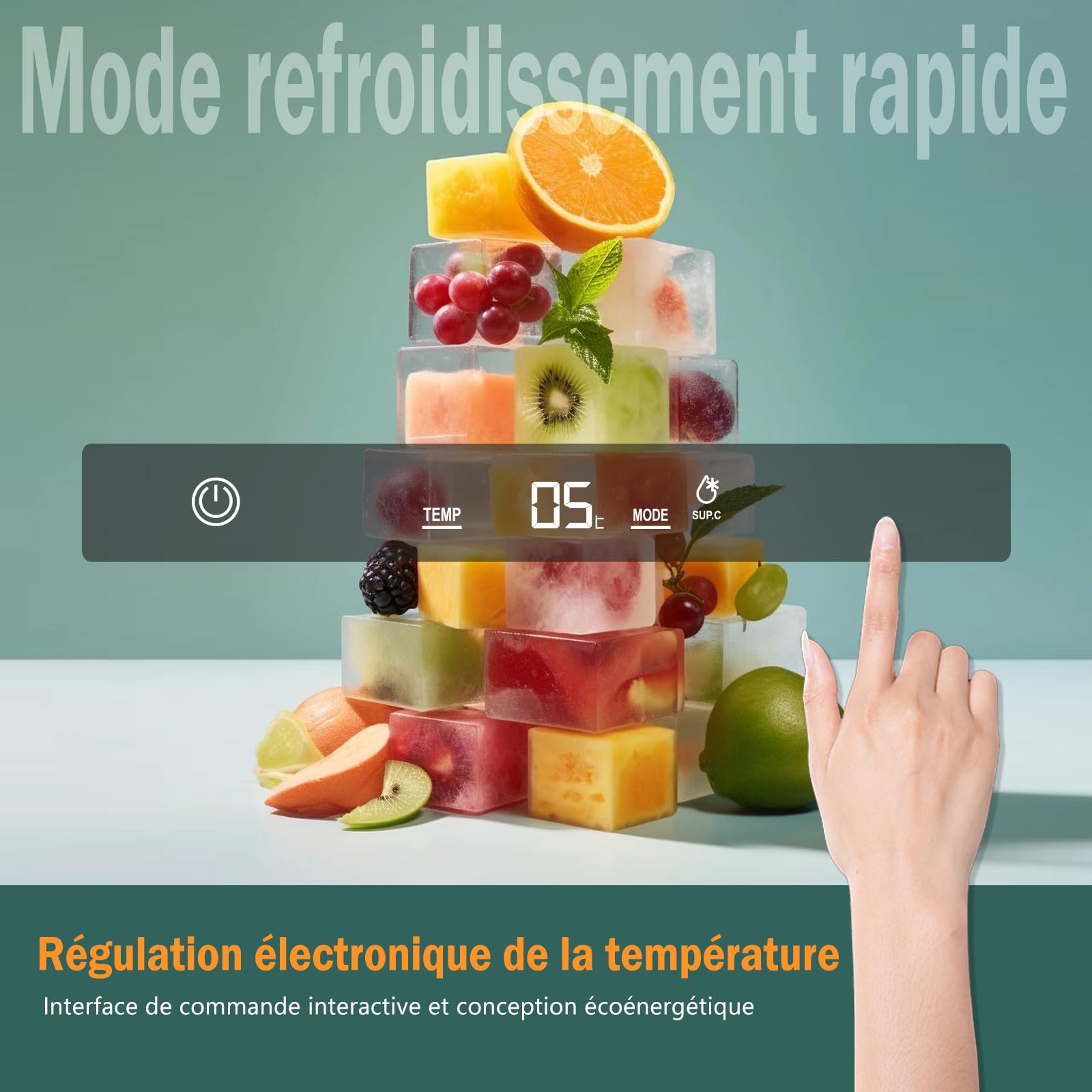 Frigo encastrable 122 cm Réfrigérateur congélateur intégrable 1 porte Réversible | 188L (16L congelateur / 172L refrigerateur) 【 Efficacité énergétique | Ultra silencieux | Est facile à Nettoyer 】
